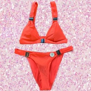 Red Buckle Bikini Set
